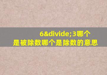 6÷3哪个是被除数哪个是除数的意思