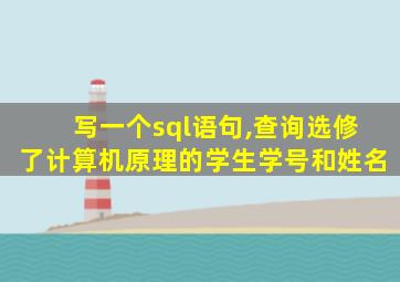写一个sql语句,查询选修了计算机原理的学生学号和姓名