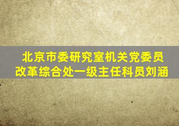 北京市委研究室机关党委员改革综合处一级主任科员刘涵