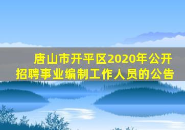 唐山市开平区2020年公开招聘事业编制工作人员的公告