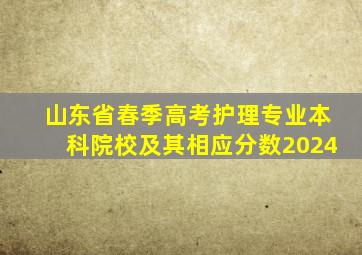 山东省春季高考护理专业本科院校及其相应分数2024