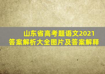 山东省高考题语文2021答案解析大全图片及答案解释
