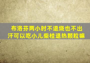 布洛芬两小时不退烧也不出汗可以吃小儿柴桂退热颗粒嘛