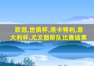 欧冠,世俱杯,洛卡特利,意大利杯,尤文图斯队比赛结果