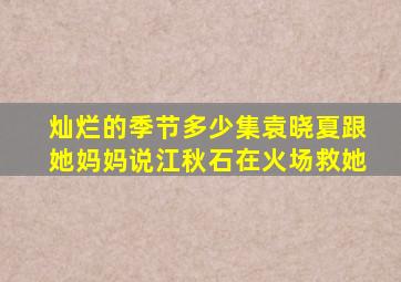 灿烂的季节多少集袁晓夏跟她妈妈说江秋石在火场救她