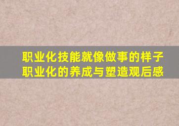 职业化技能就像做事的样子职业化的养成与塑造观后感