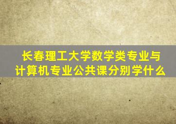 长春理工大学数学类专业与计算机专业公共课分别学什么
